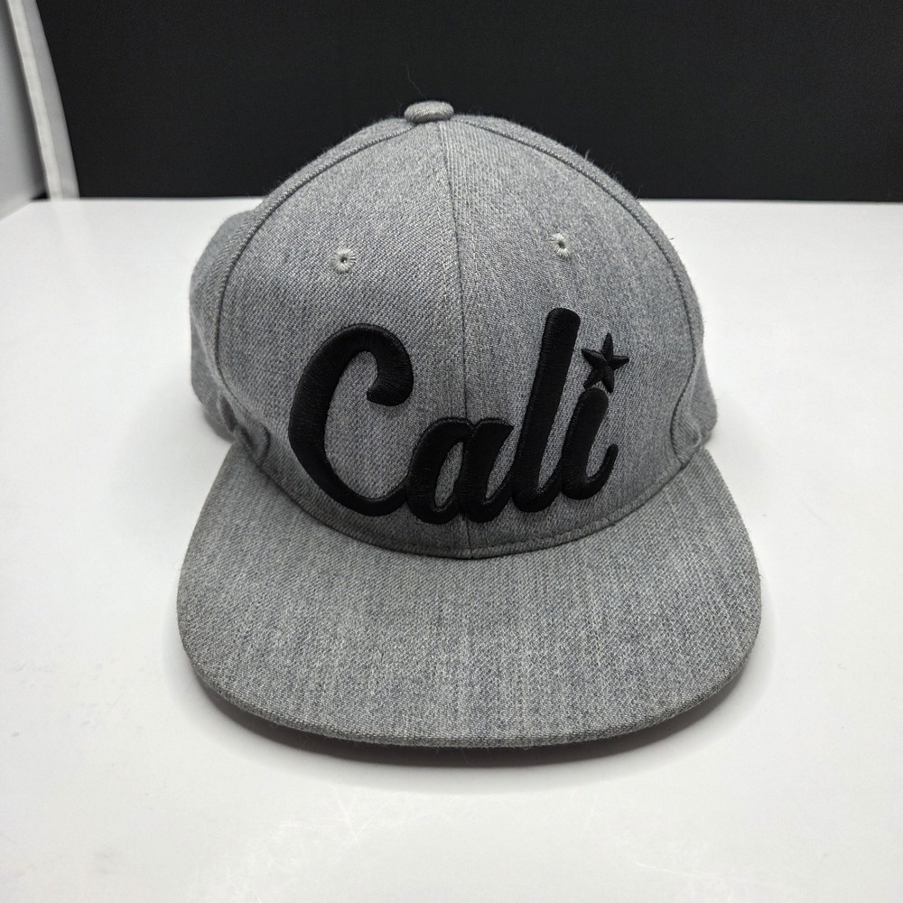 Pit Bull Cali Snapback Hat California Republic OSFM Gray Flat Bill Baseball Cap